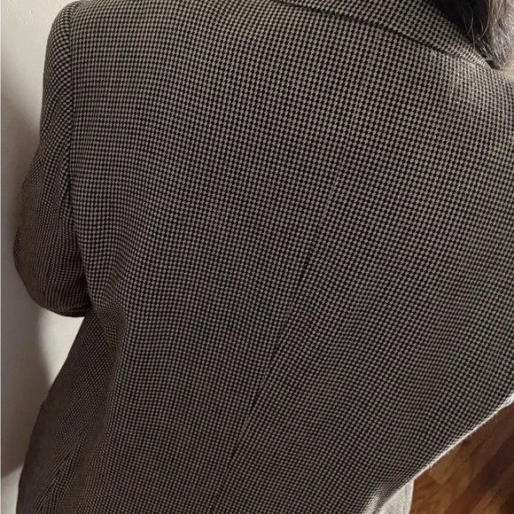 CHRISTIAN DIOR VINTAGE WOOL HOUNDSTOOTH DOUBLE-BREASTED WOMEN S BLAZER - Picture 7 of 11